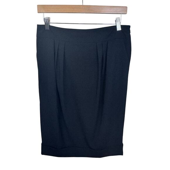 BURBERRY LONDON Black Wool Pleated High Rise Pencil Skirt Cuffed Hem
Sz US4 UK6 - Picture 1 of 14